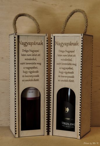 Gravírozott bortartó 